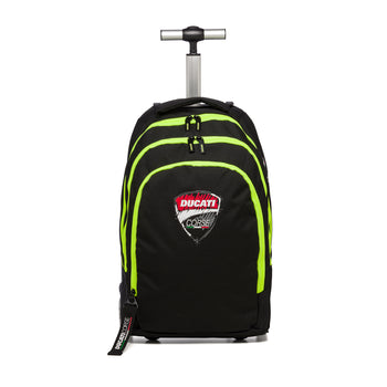 Zaino trolley da scuola nero con dettagli fluo Ducati Corse, Brand, SKU o942000130, Immagine 0